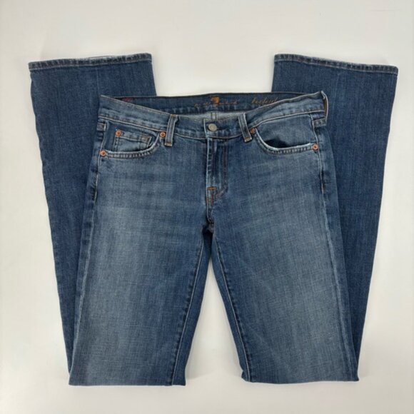 7 for All Mankind Low Rise Boot Cut Jeans Size 28 - Picture 11 of 14
